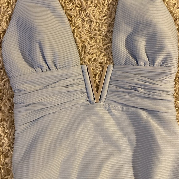 Heidi Klein Blue One Piece V Bar Swimsuit size M - Picture 6 of 9